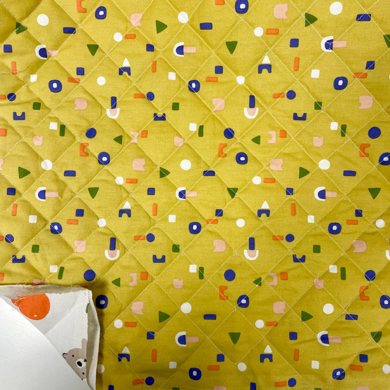 Printed Quilted Cotton HOKUS / OZOM Off-White / Sulfur